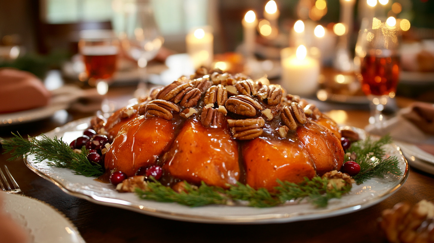 Maple-Balsamic Glazed Sweet Potato with Toasted Pecans
