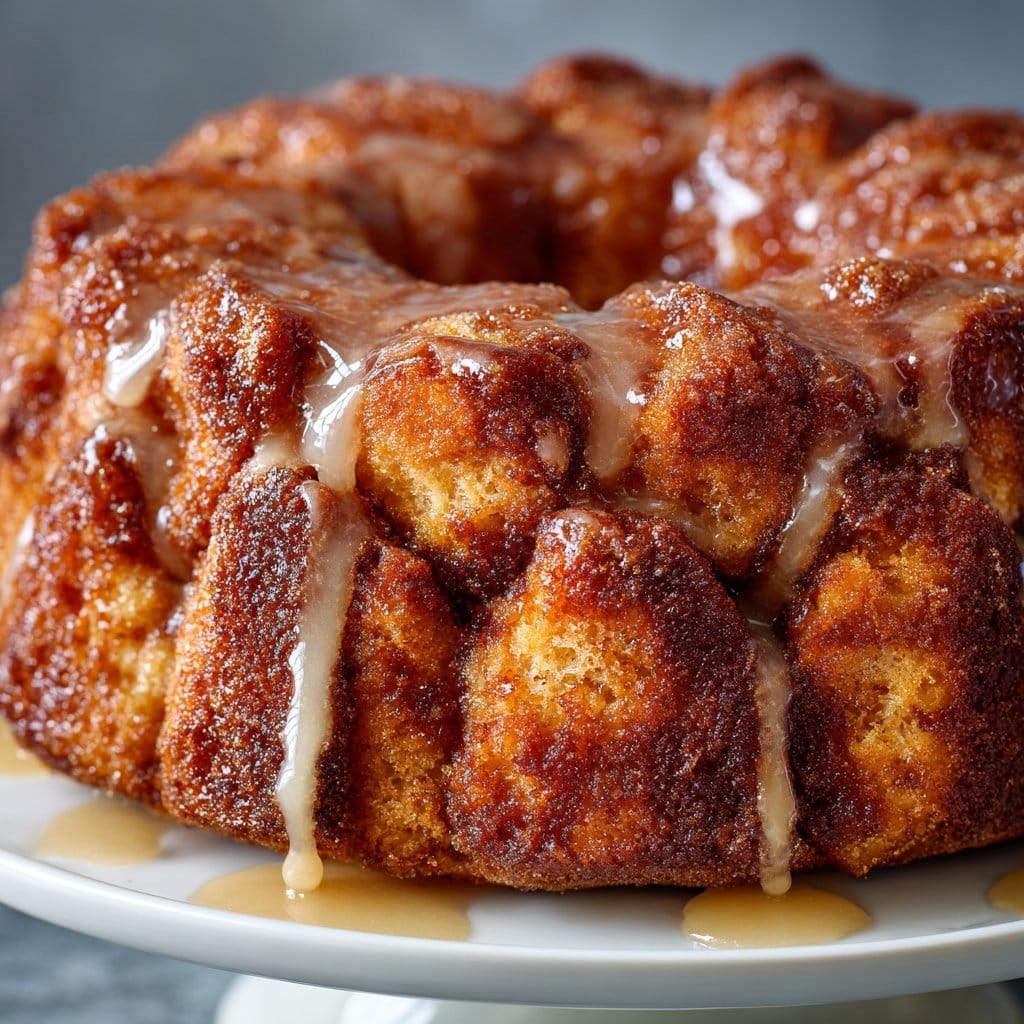 Banana Monkey Bread with Brown Sugar Cinnamon Glaze