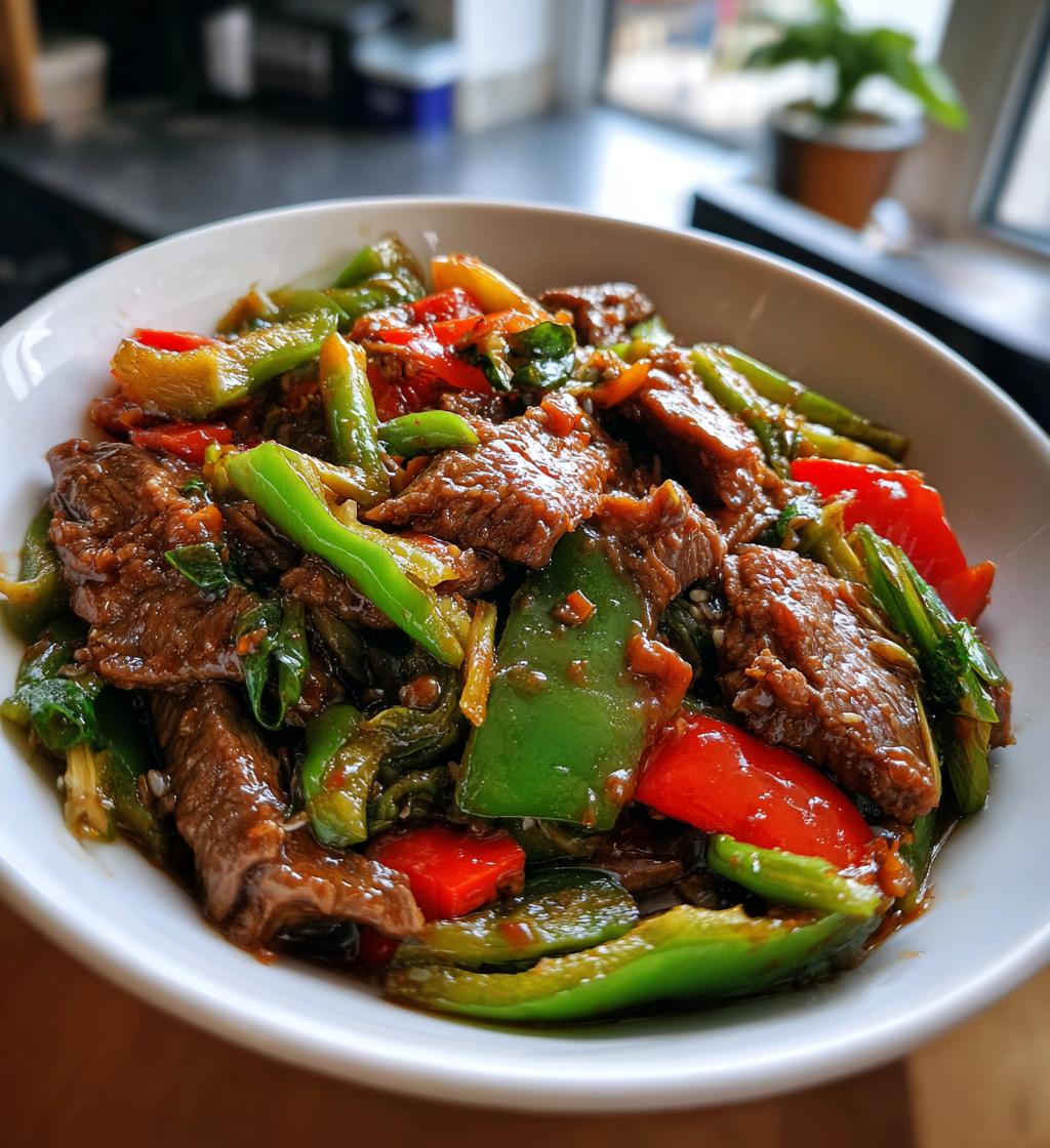 Stir-Fried Beef with Bell Peppers and Ginger