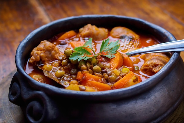 Clay Pot Lentil and Vegetable Stew with Coconut