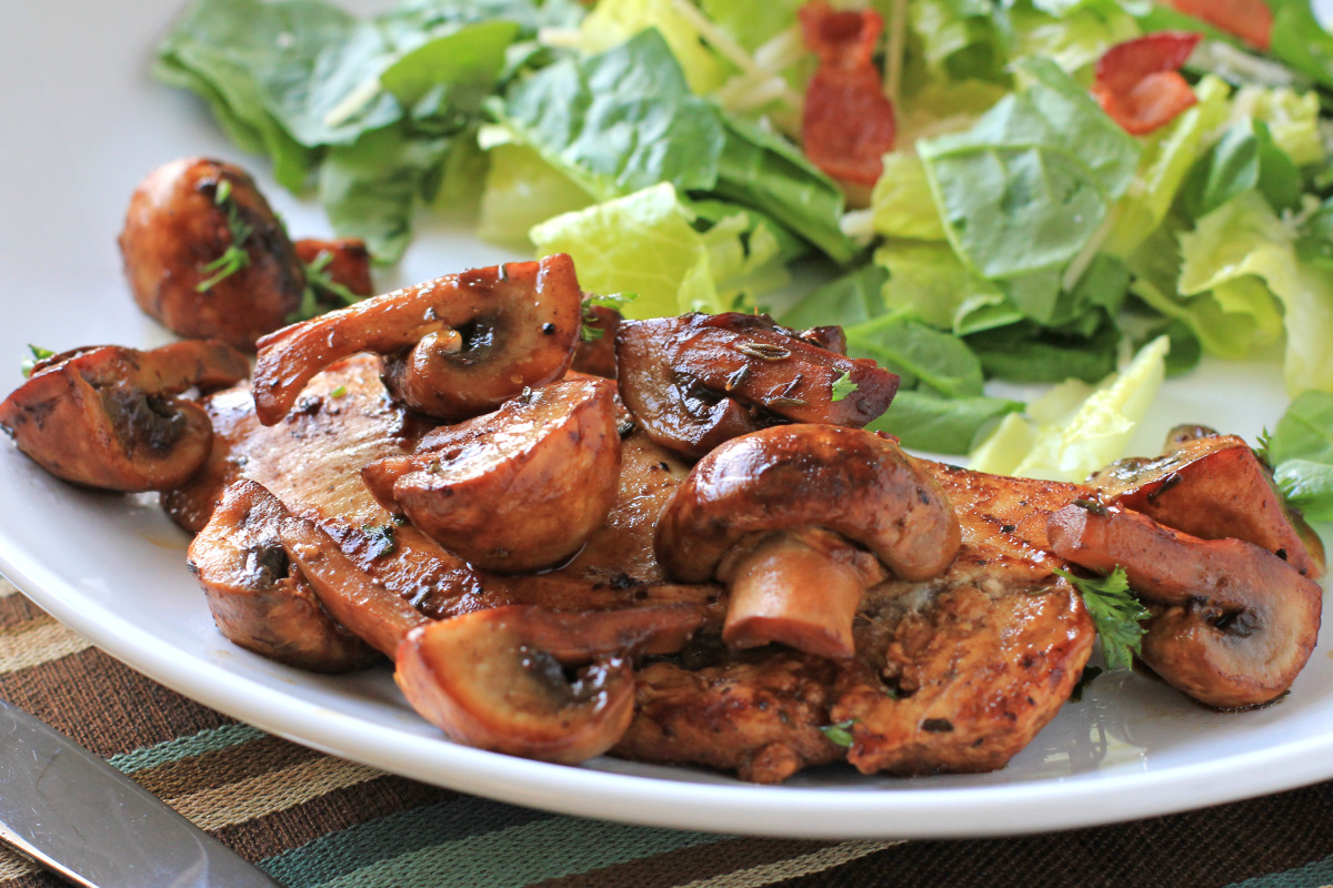 Lemon Rosemary Balsamic Chicken with Mushrooms and Potatoes