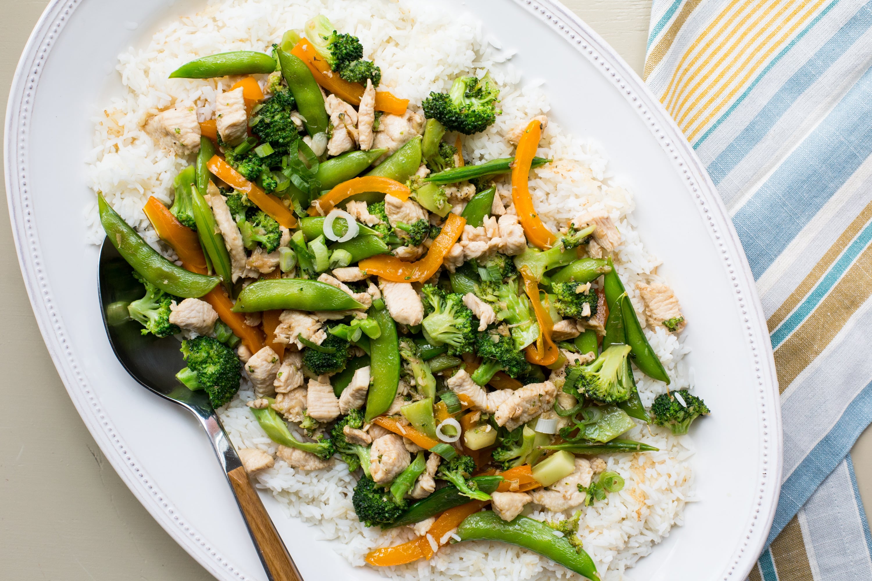 Ginger-Soy Stir-Fried Broccoli and Sugar Snap Peas