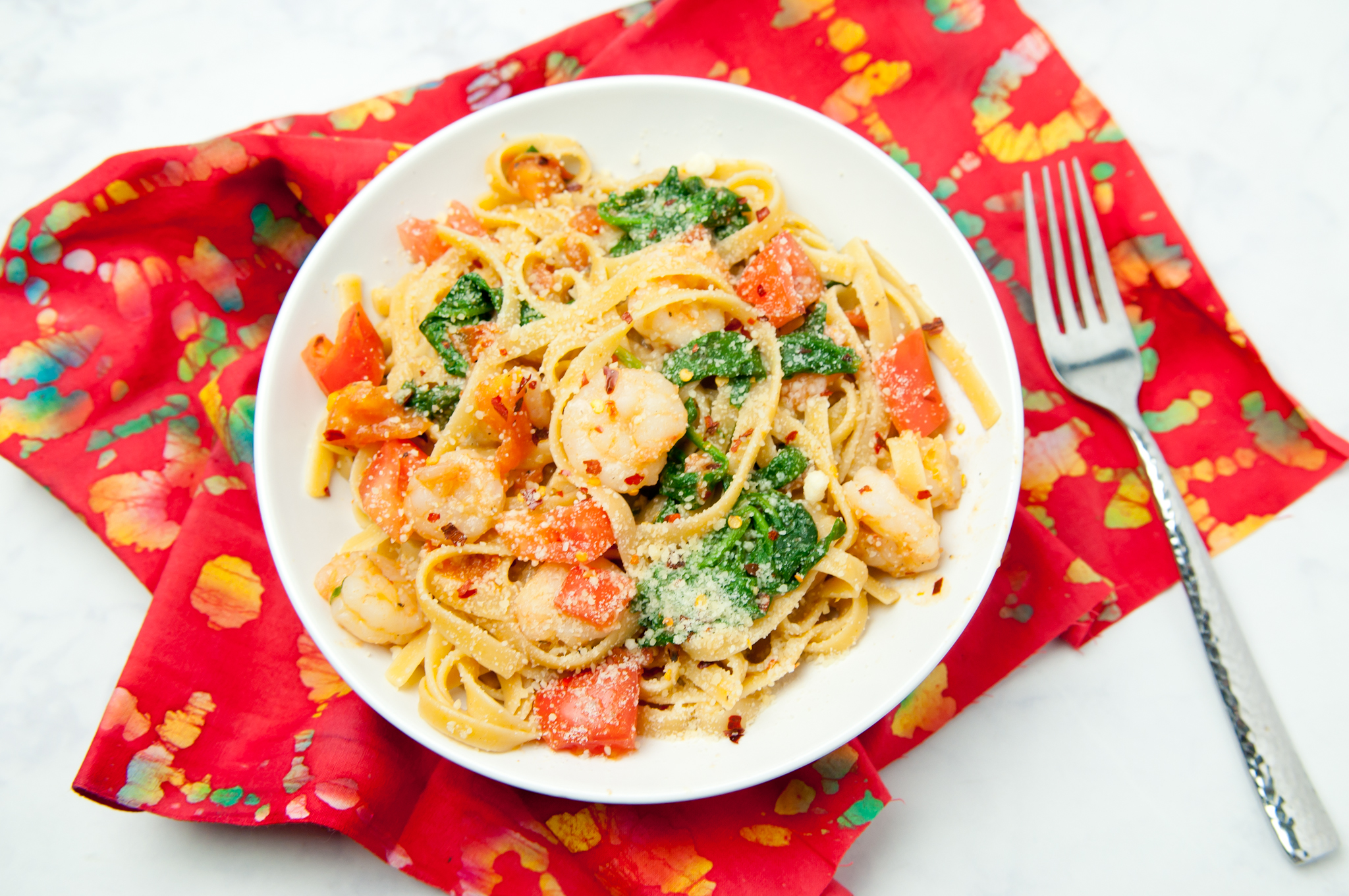 Sautéed Shrimp with Tomato and Spinach