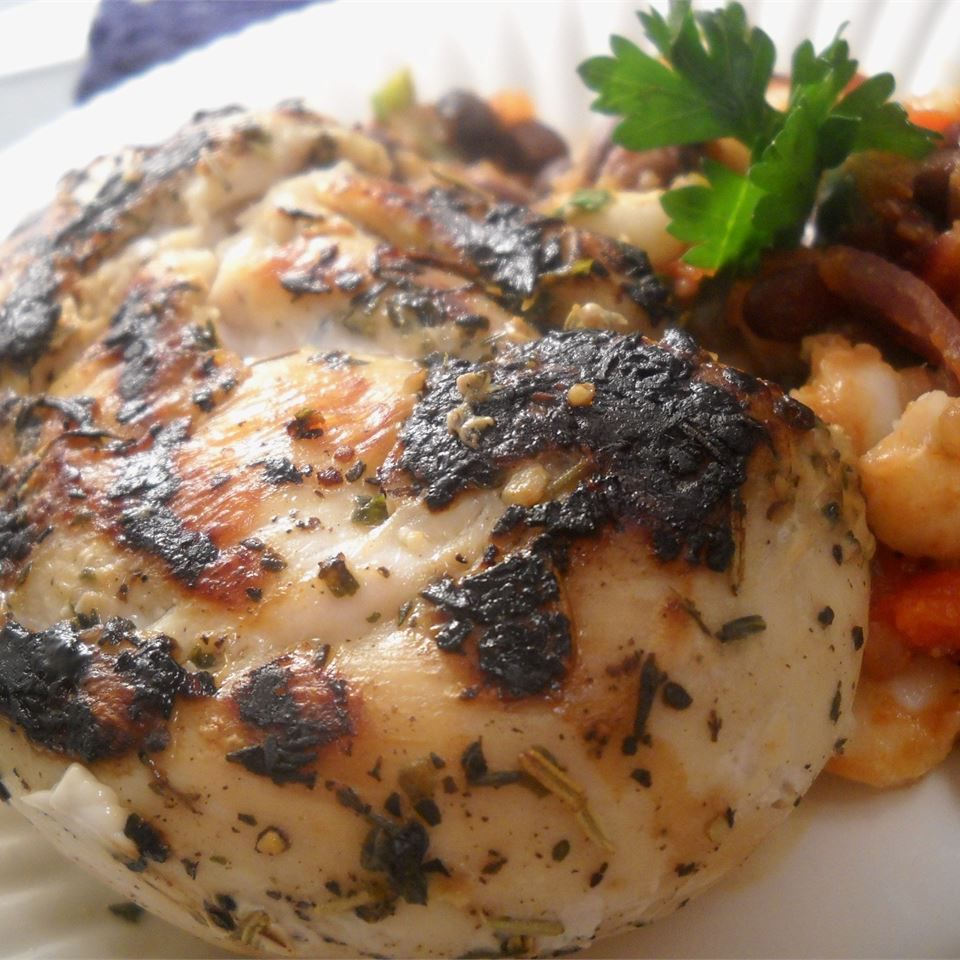 Herb-Rubbed Grilled Chicken with Garden Veggies