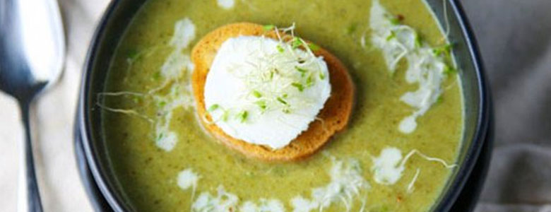 Blended Broccoli and Goat Cheese Soup