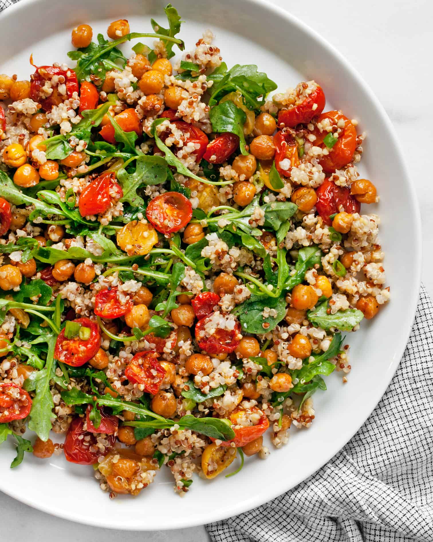 Hearty Quinoa and Chickpea Salad with Roasted Vegetables