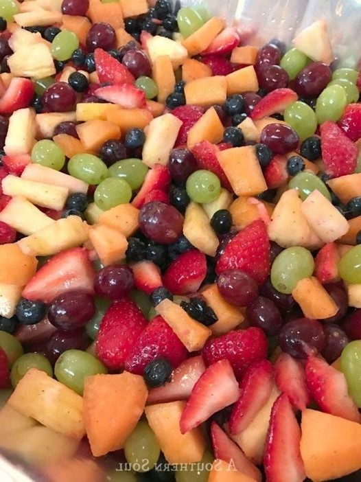 Half-Fruit Salad with Yogurt Dressing