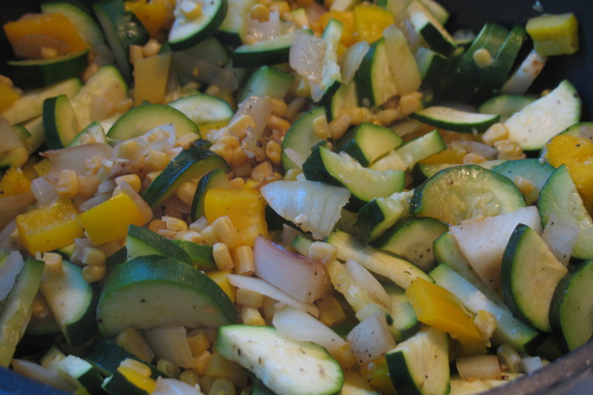 Sautéed Zucchini and Bell Pepper with Fresh Herbs