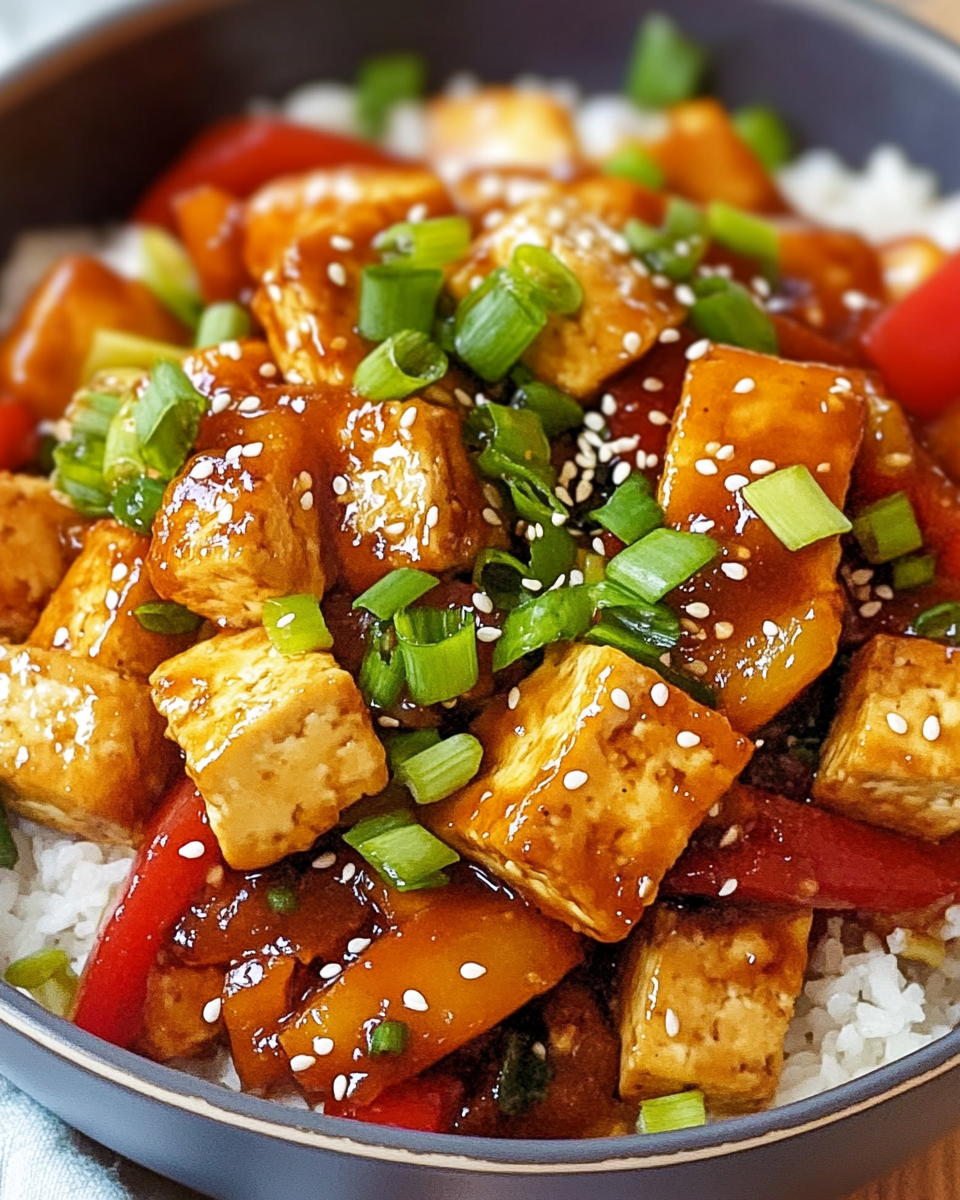 Stir-Fried Tofu with Pineapple and Bell Peppers