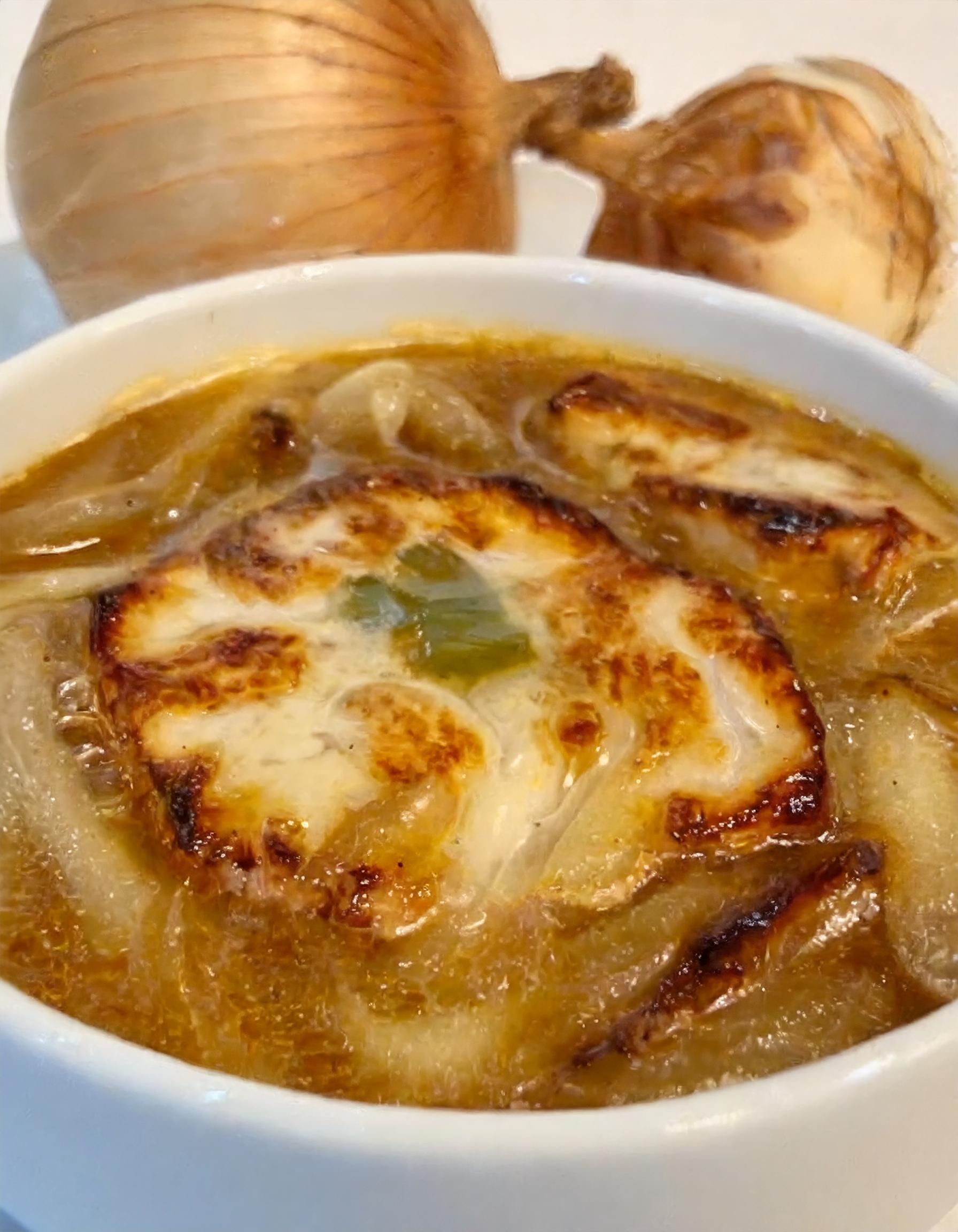 Ginger-Pearl Onion Soup with Lemon Zest