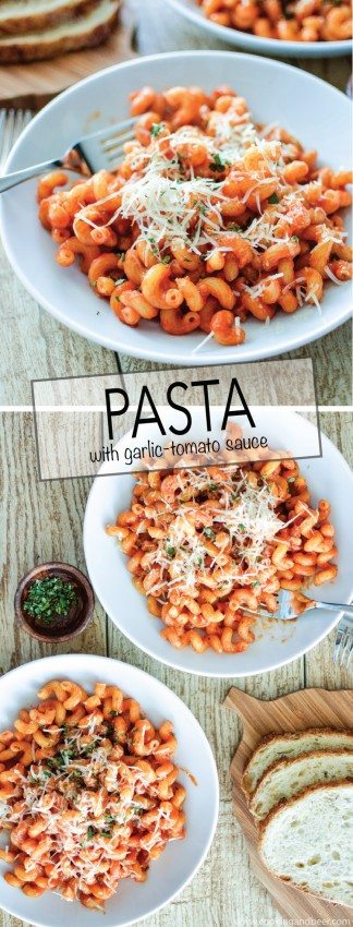 Aviator Pasta with Garlic-Tomato Sauce