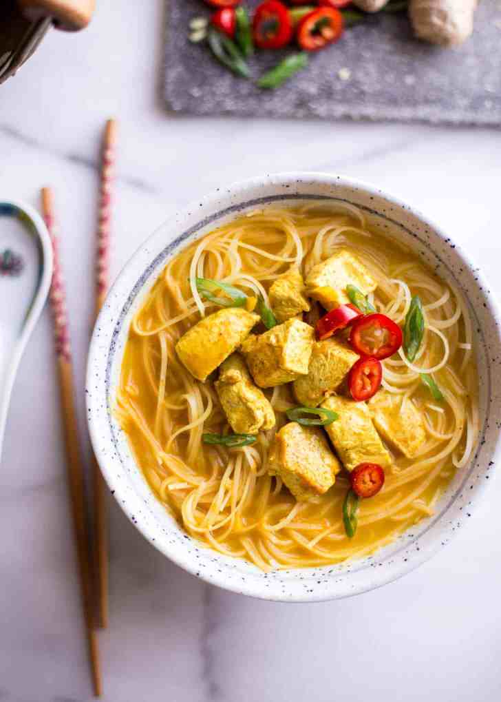 Lao Curry Noodle Soup with Chicken