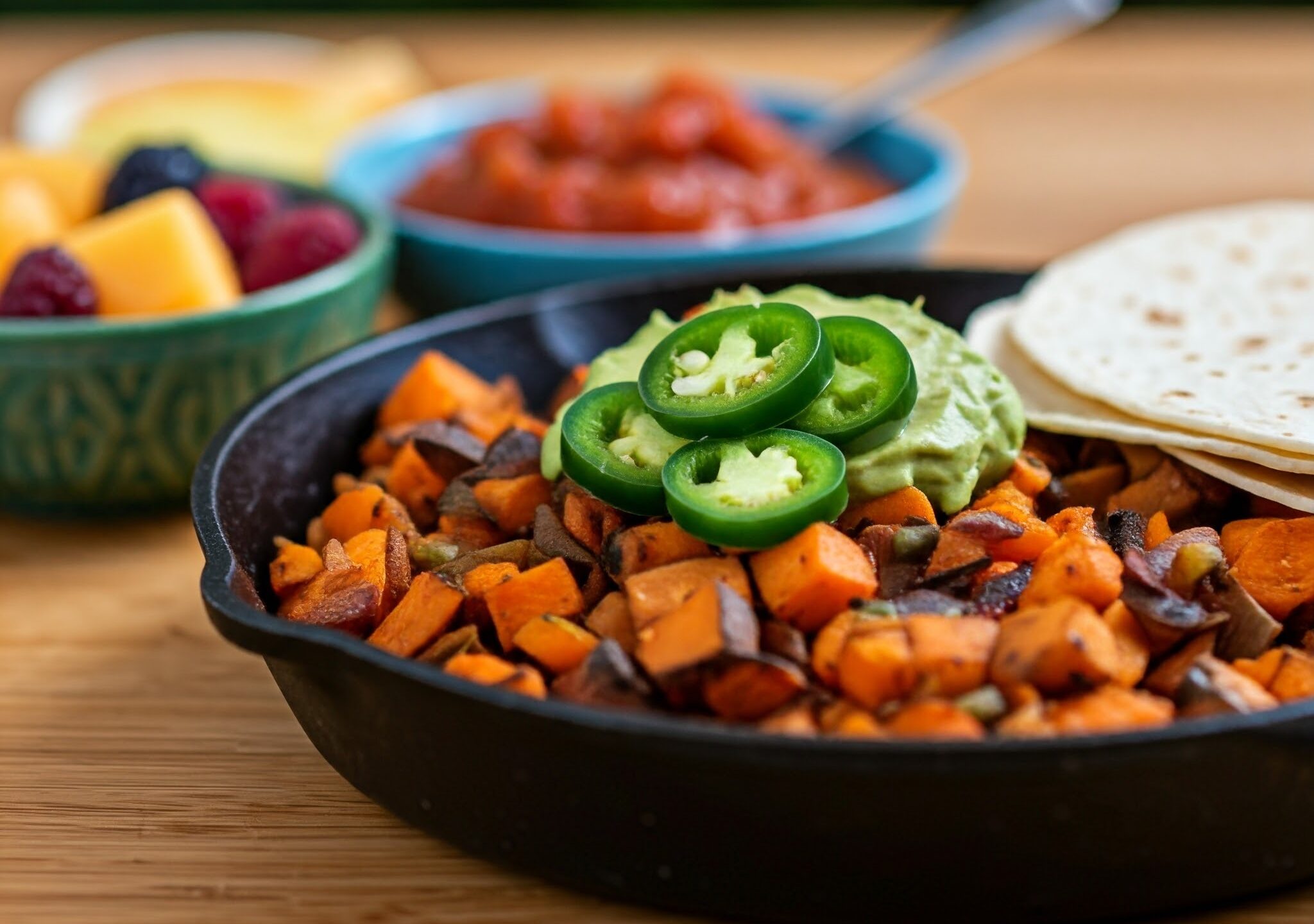 Sautéed Sweet Potato and Black Bean Breakfast Hash