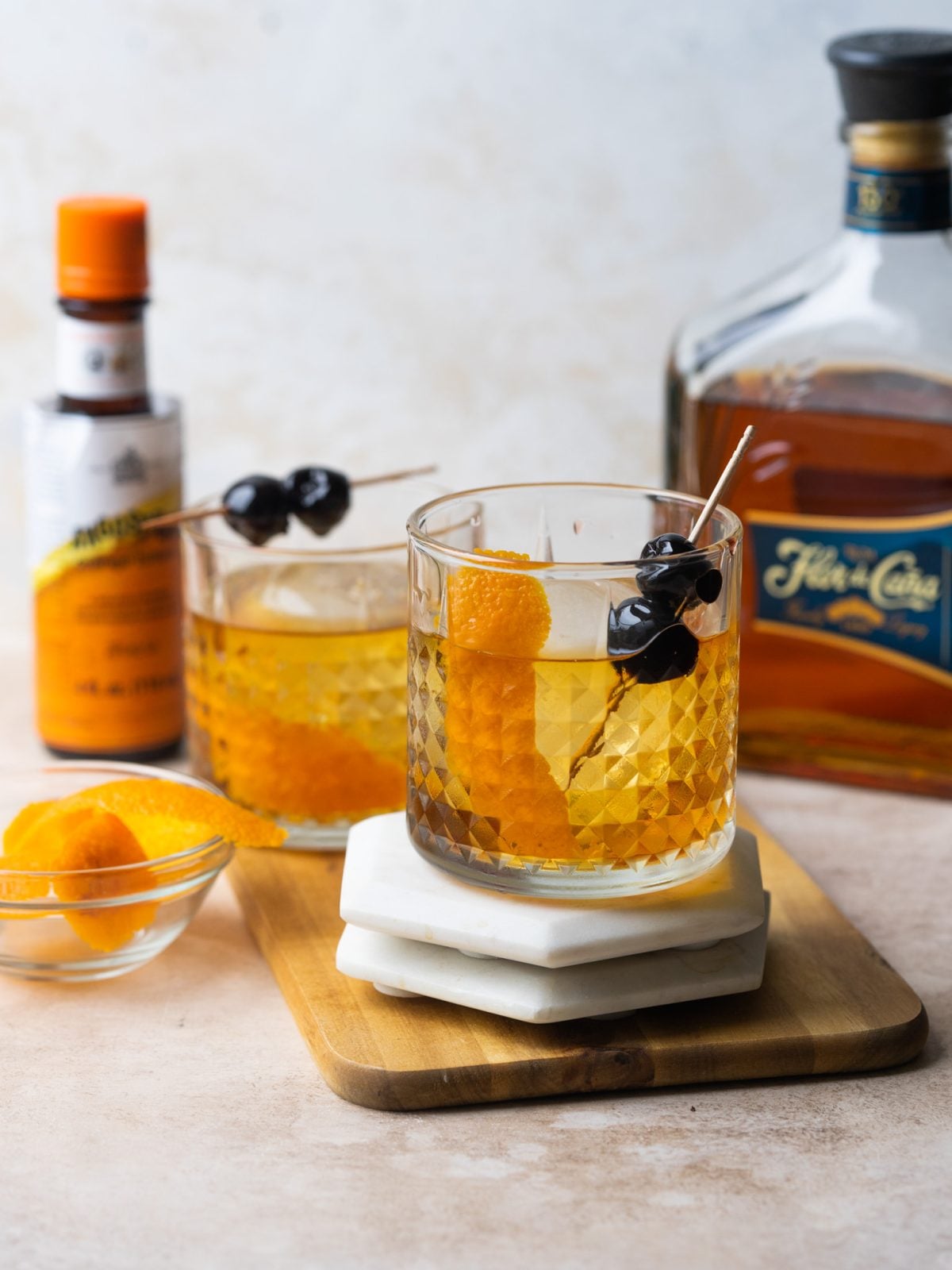 Dark Rum Old Fashioned with Orange