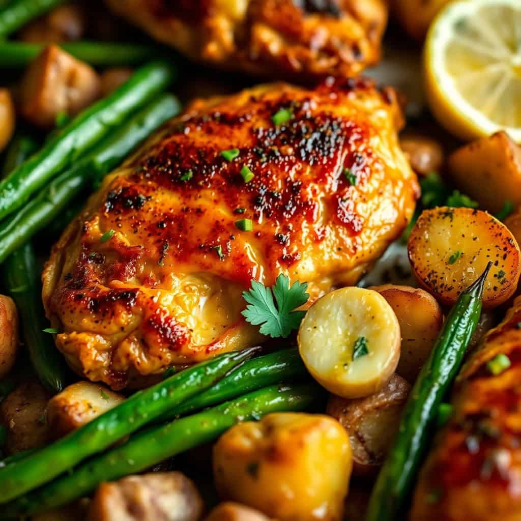 One-Pan Sautéed Chicken with Green Beans and Potatoes