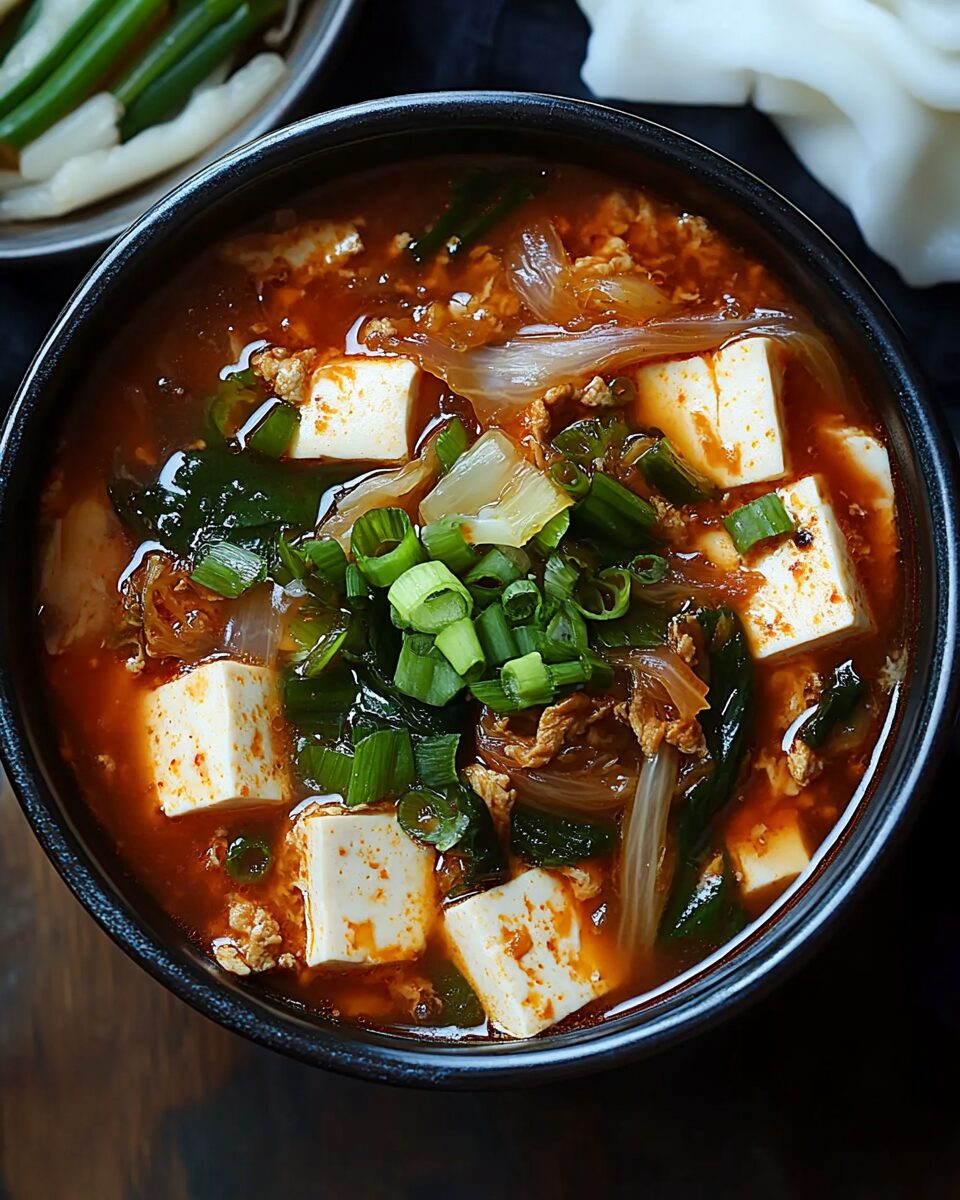 Spicy Kimchi Vegetable Soup with Tofu