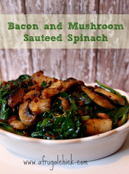 Mushroom and Spinach Sauté with Bacon