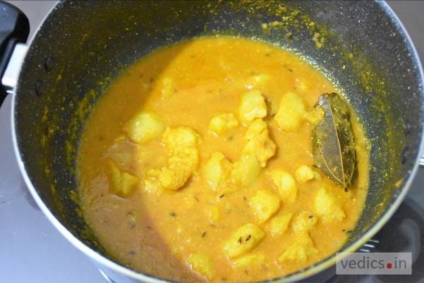 Slow-Cooked Potato Curry with Mustard Oil and Curry Leaves