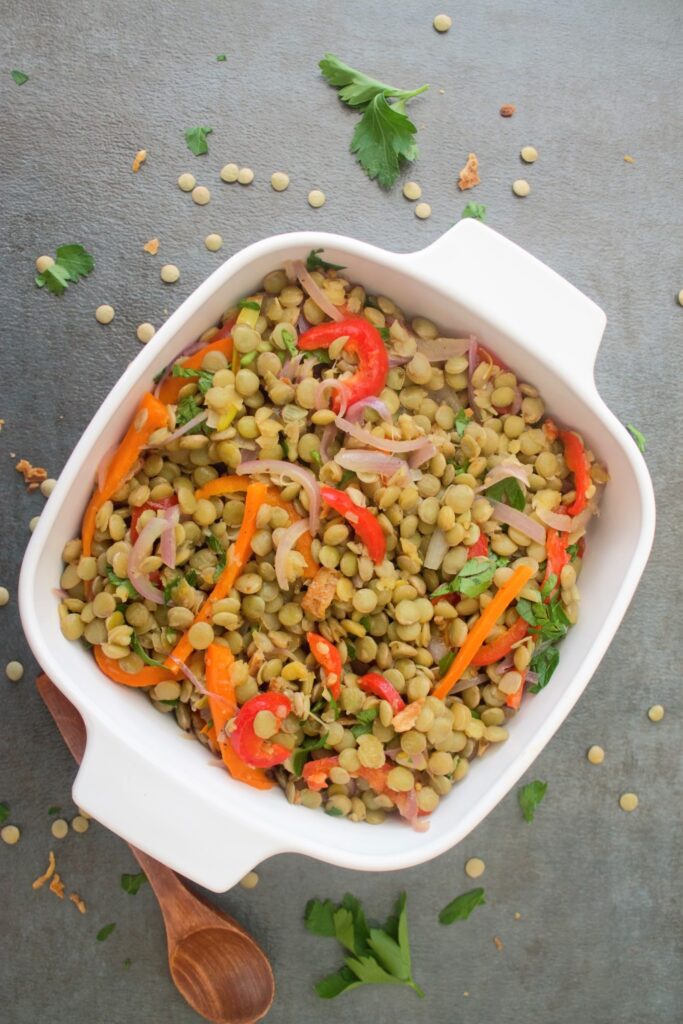 Chilled French Lentil Salad with Dill and Cucumber