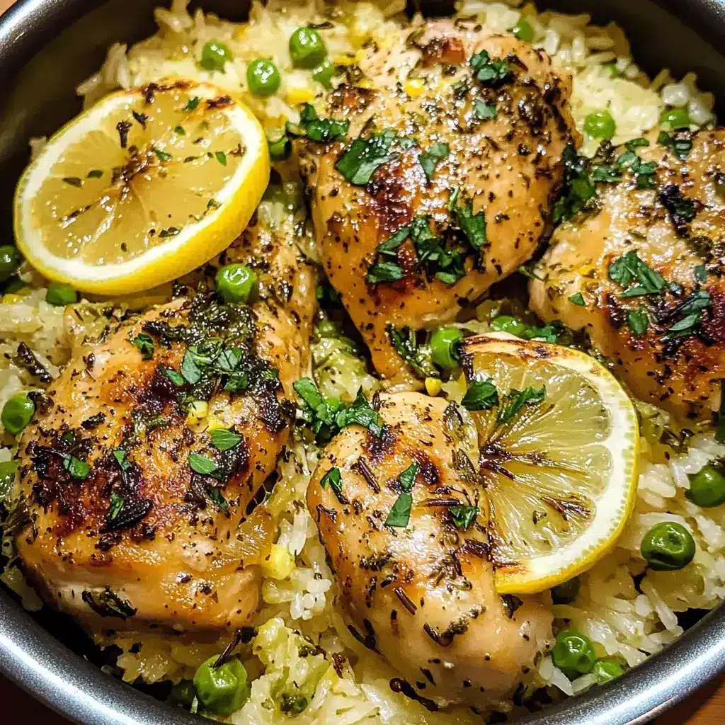 One-Pan Lemon Herb Chicken and Rice with Asparagus