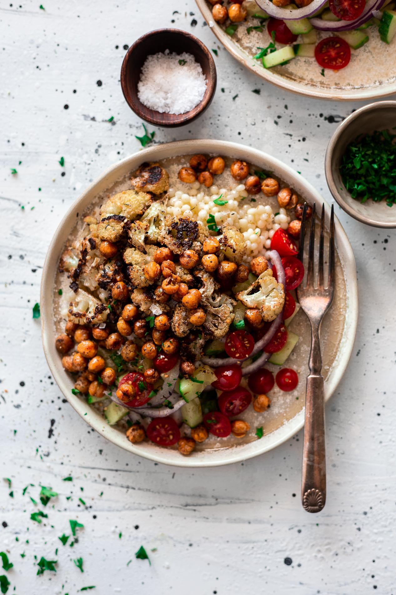 Za'atar-Roasted Sweet Potato & Chickpea Bowl with Tahini Drizzle