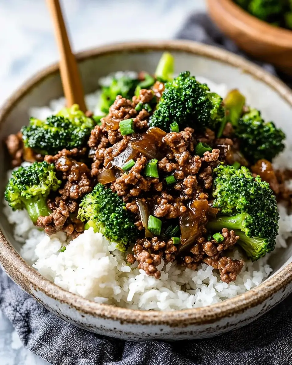 Spicy Ginger-Garlic Ground Beef Stir-Fry with Broccoli