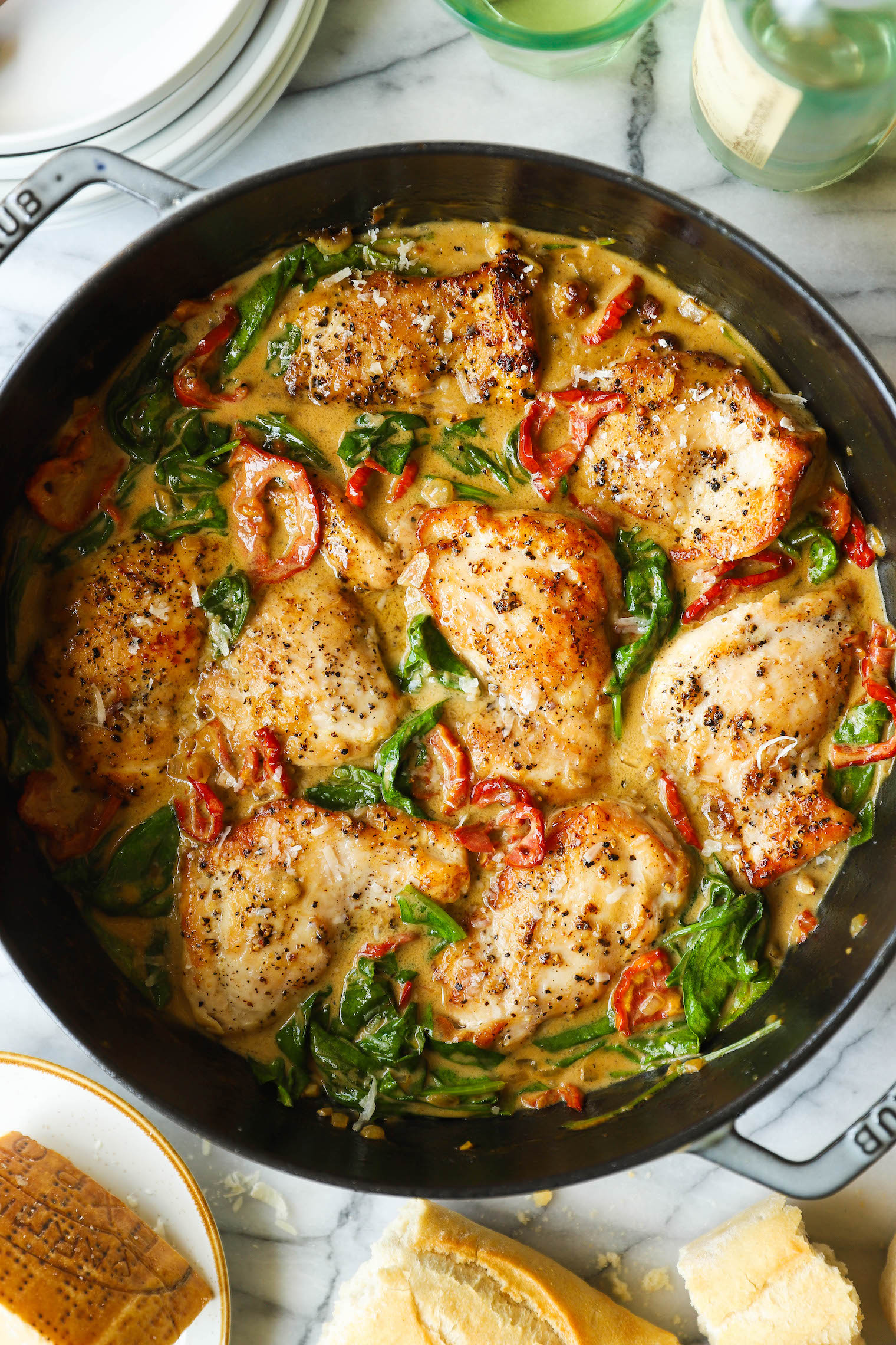 One-Pan Chicken Thighs with Sun-Dried Tomatoes and Cannellini Beans