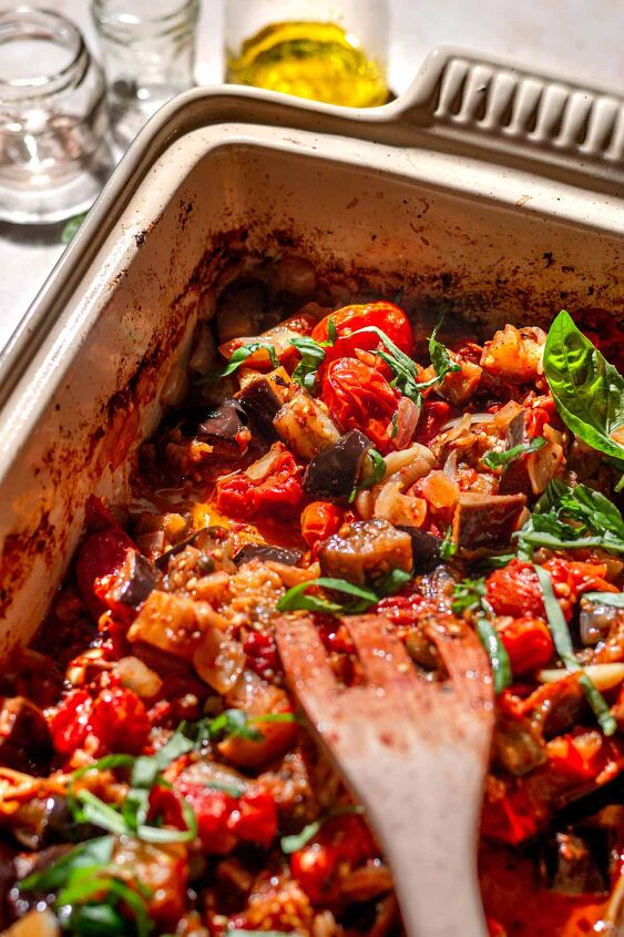 Roasted Tomato and Eggplant with Herbed Olive Oil