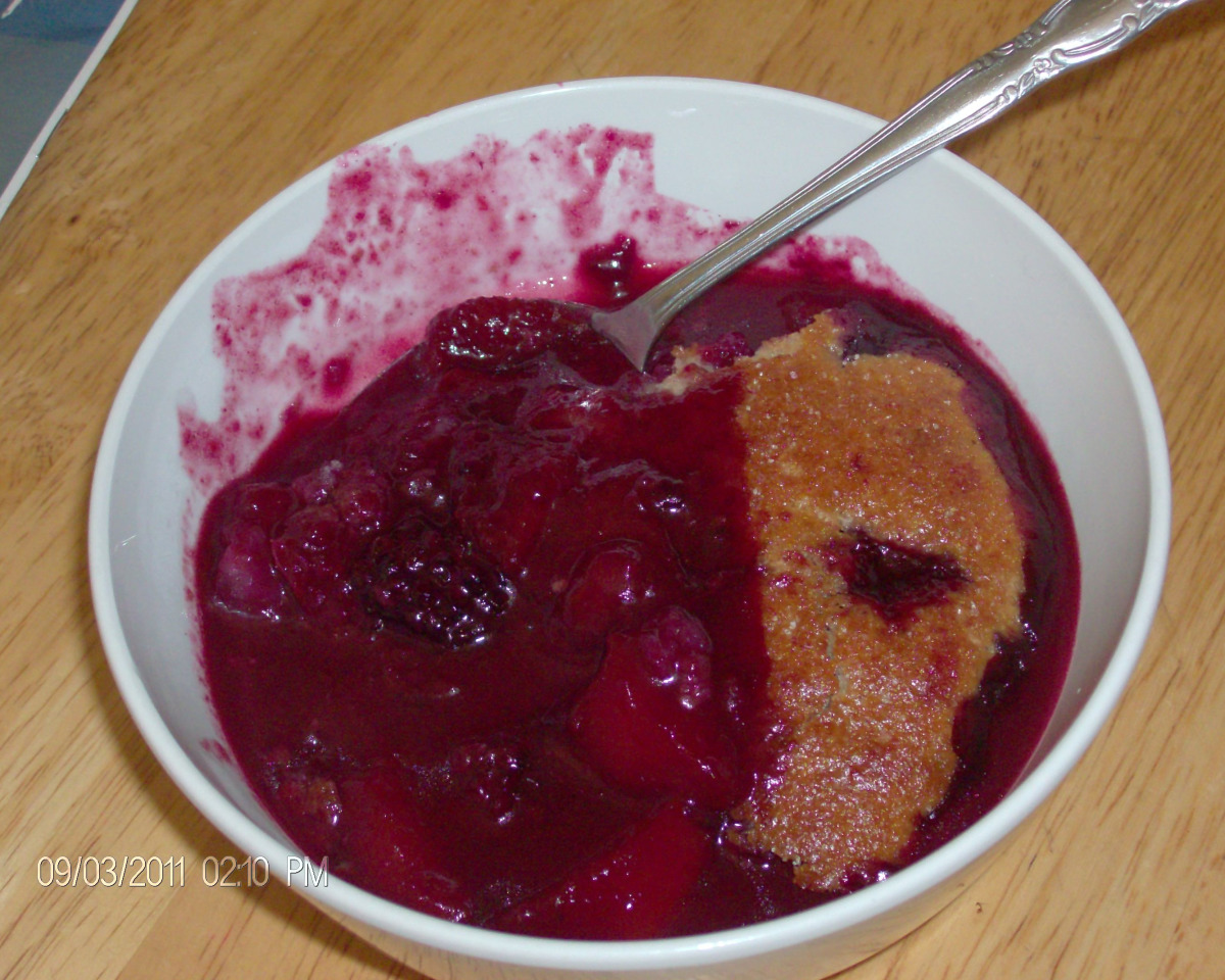 Peach Blackberry Baked Cobbler