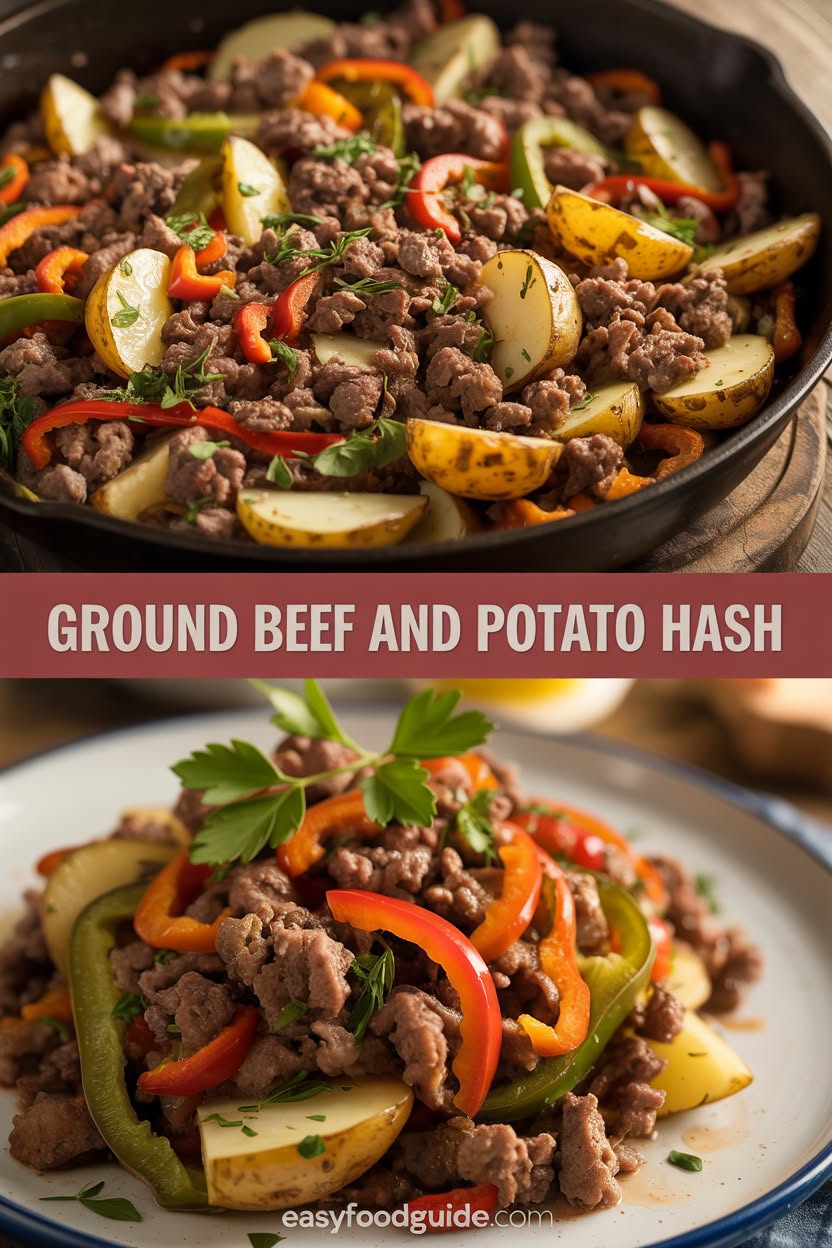 Miso-Glazed Ground Beef & Sweet Potato Hash