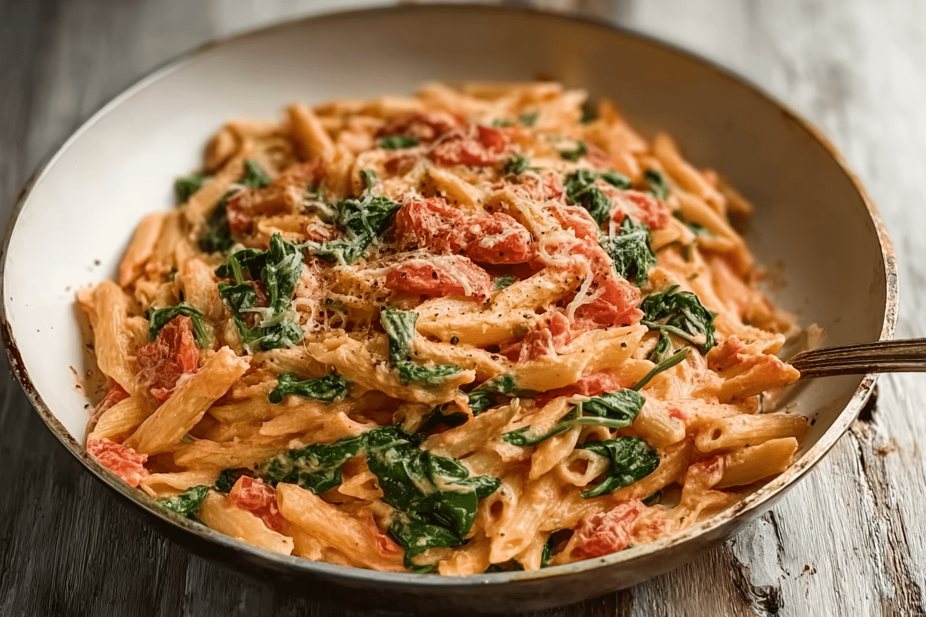 One-Pan Tomato and Spinach Pasta