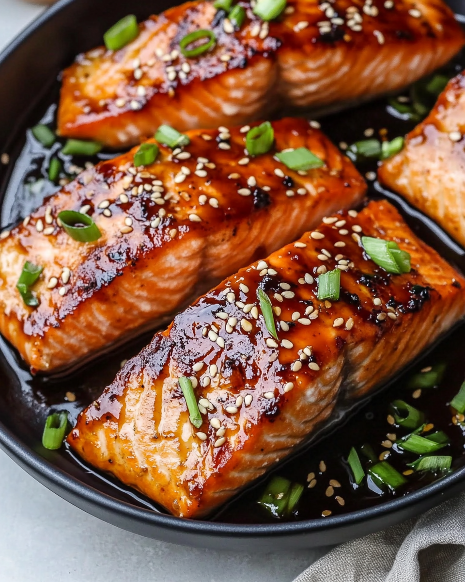Miso-Glazed Salmon with Sesame-Ginger Scallions