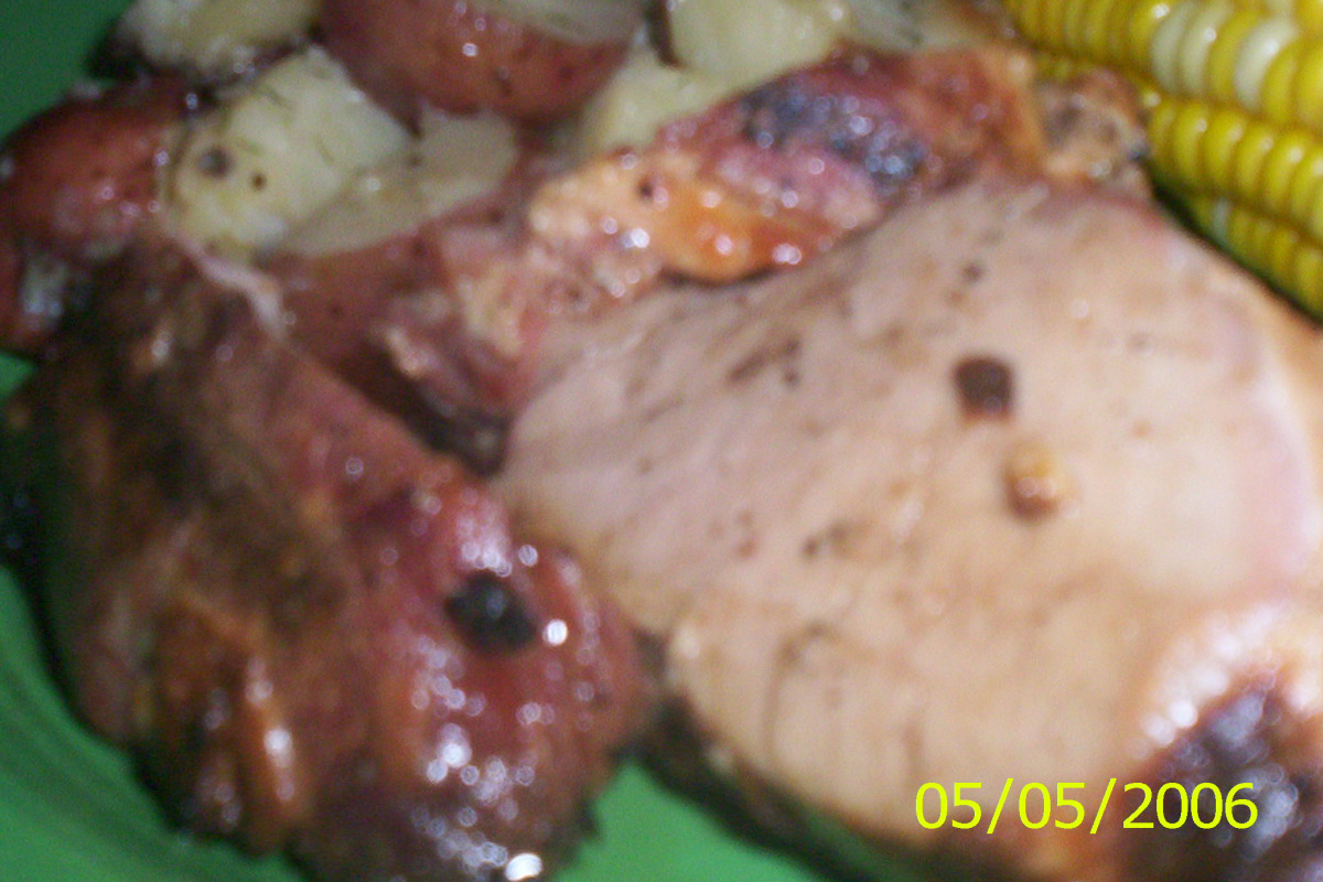 Crisp-Peppered Pork Tenderloin with Apple-Apple Cider Glaze