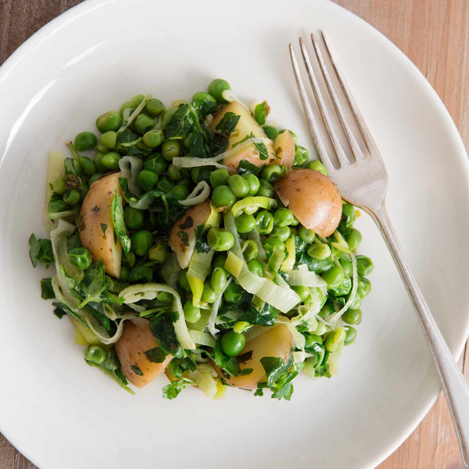 Garlic-Scalloped Spring Vegetables with Peas