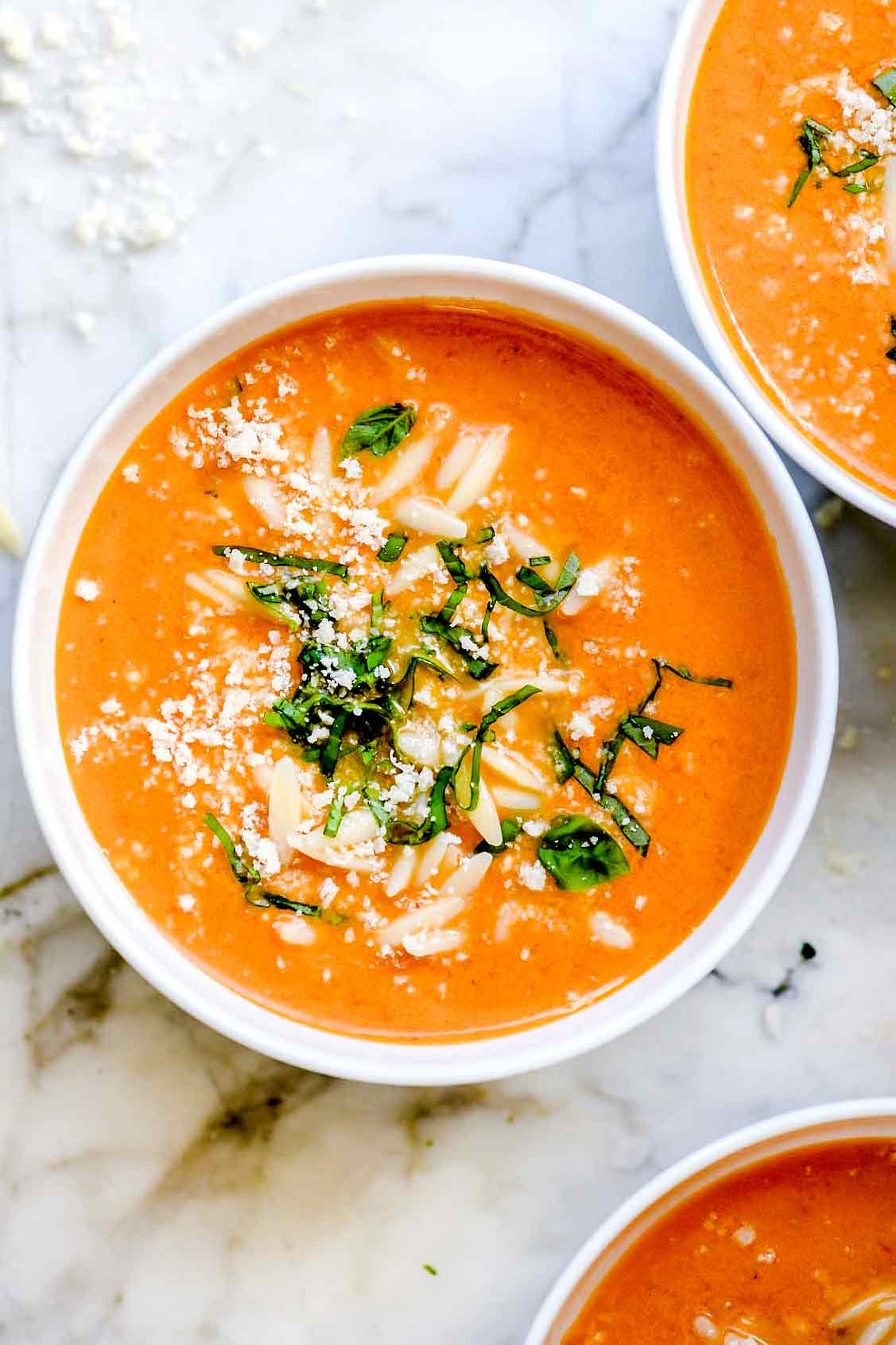 Sun-Kissed Tomato Basil Soup with Fresh Basil