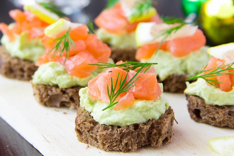 Half-Smoked Salmon and Avocado Bites