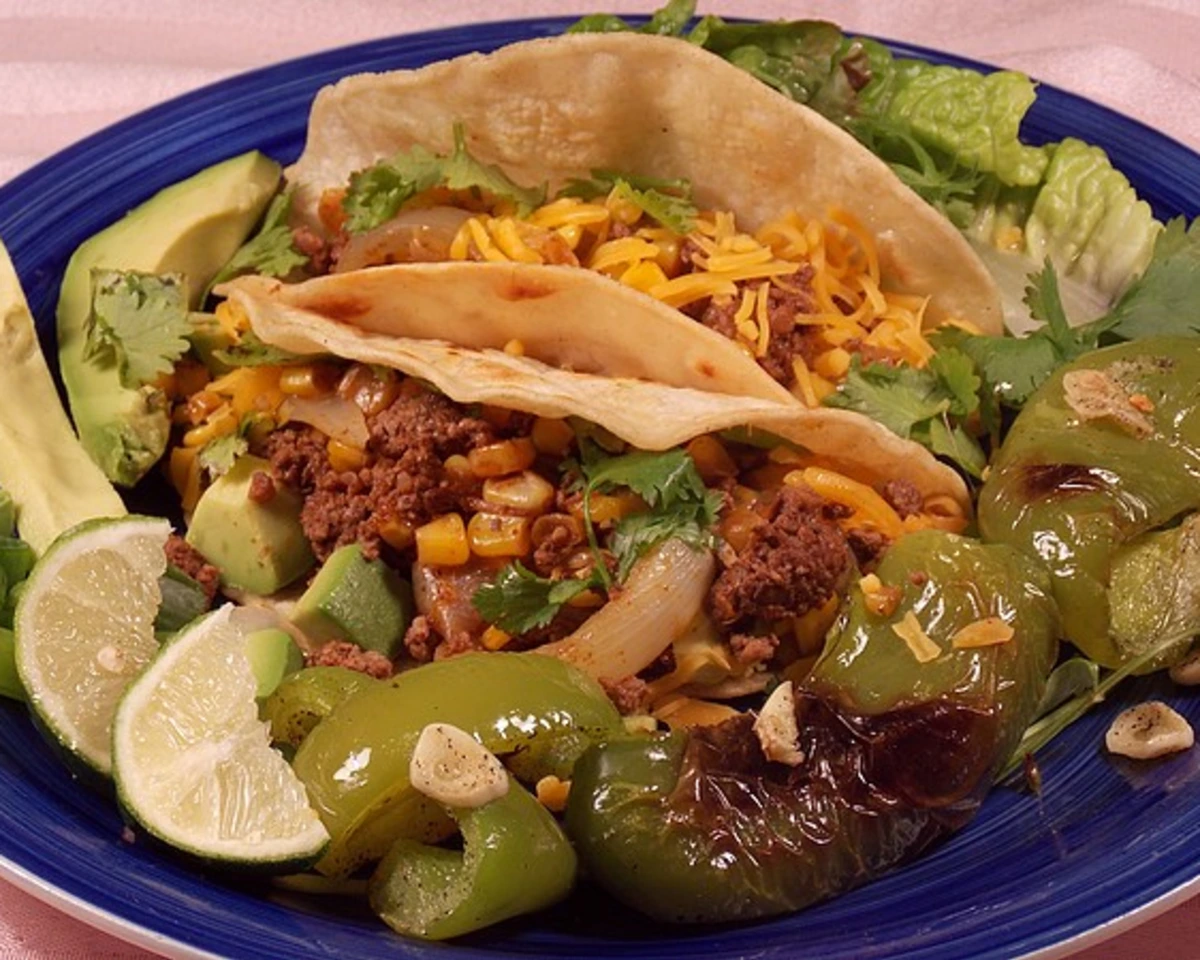 Small-Crumbled Beef Tacos with Roasted Corn Salsa