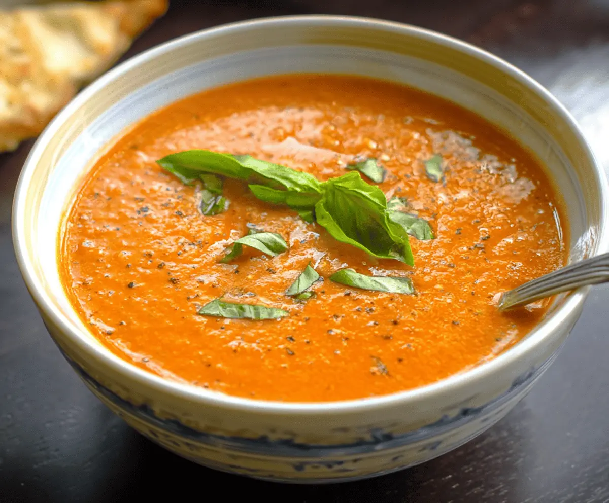 Two-Color Vegetable Soup with Balanced Tomato and Zucchini