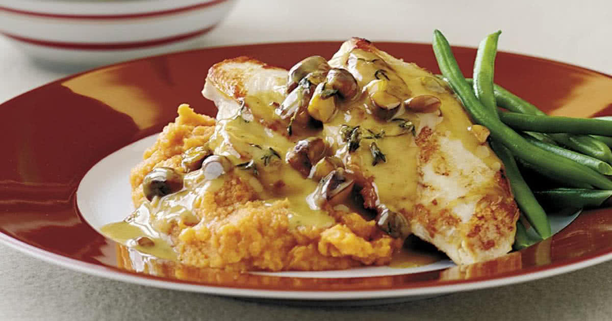 Northern Spice Chicken with Sweet Potato Mash