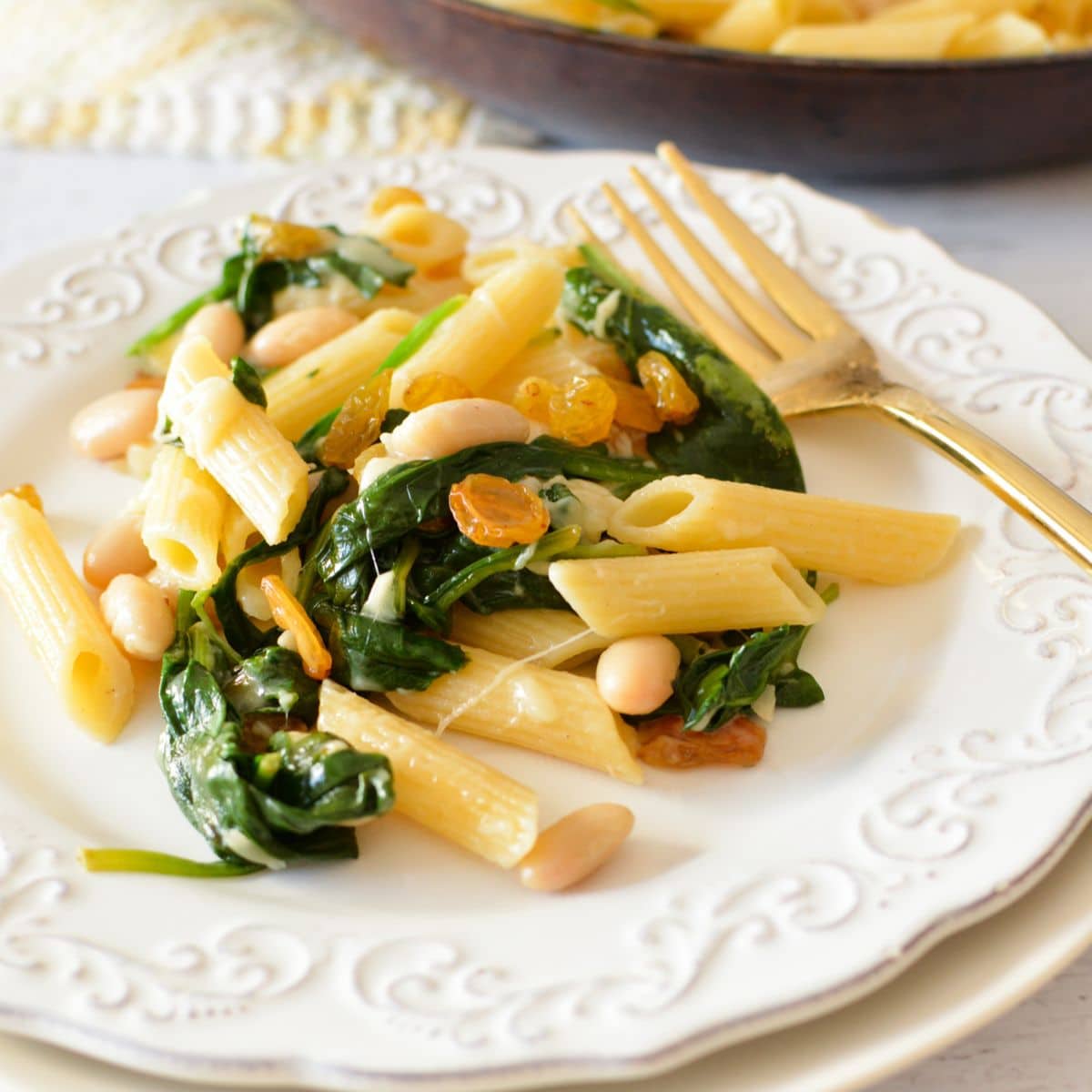 Lemon-Infused Pasta with White Beans and Spinach