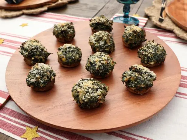Sautéed Spinach and Artichoke Stuffed Mushrooms