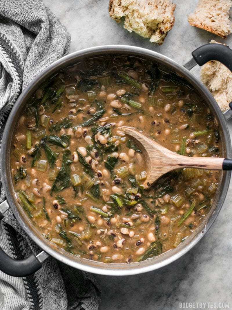 Slow-Cooked Black-Eyed Pea and Collard Greens Stew
