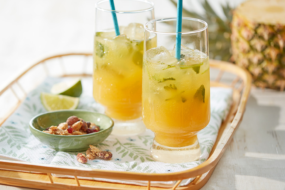 Fresh Mai Tai Mocktail with Pineapple and Lime