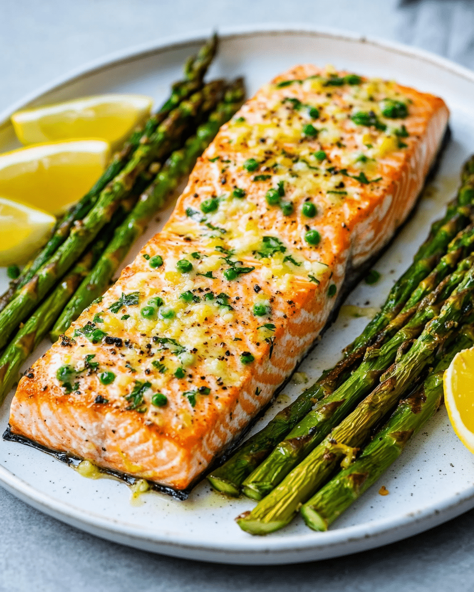 Garlic-Ginger Baked Salmon with Asparagus