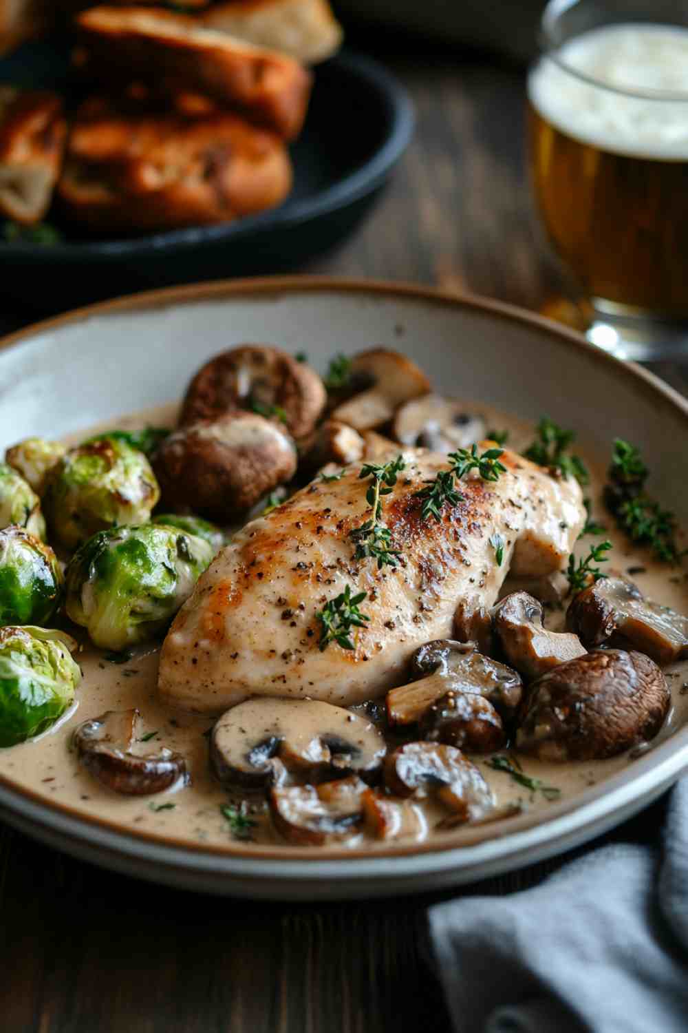 Pan-Seared Chicken Breast with Mushroom and Thyme