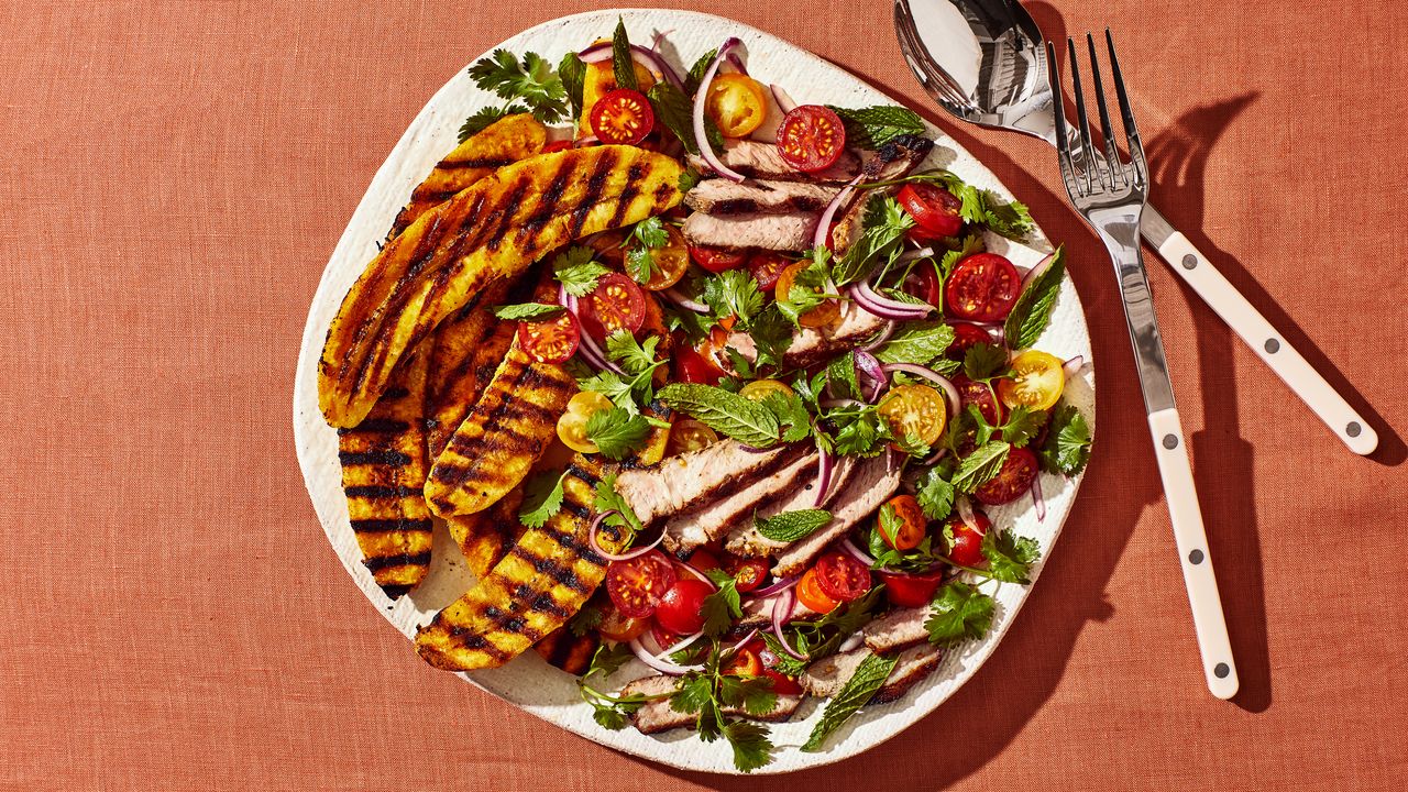 Mojo-Marinated Pork Shoulder with Crispy Plantains