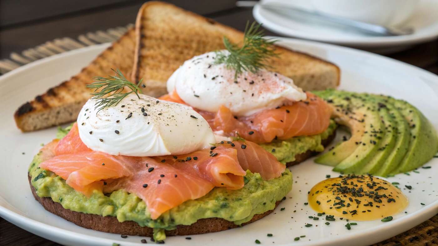 Sunny-Side Up Eggs with Smoked Salmon and Avocado