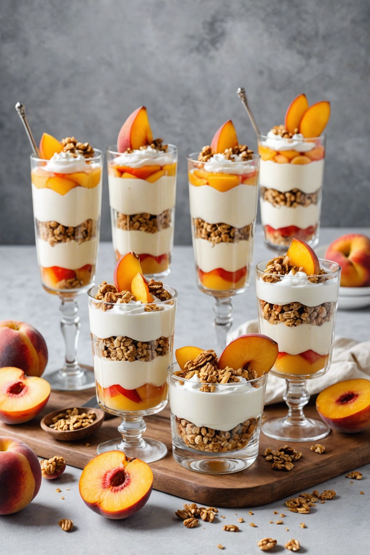 Canned Peach and Yogurt Parfait with Granola