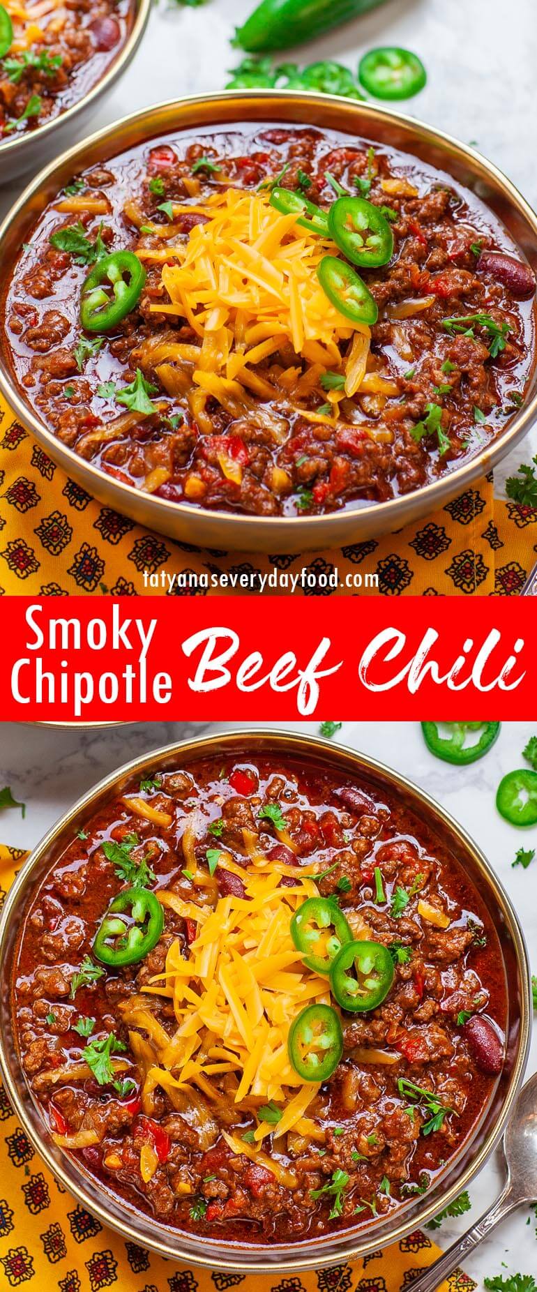 Smoky Chipotle Ground Beef Chili with Zucchini