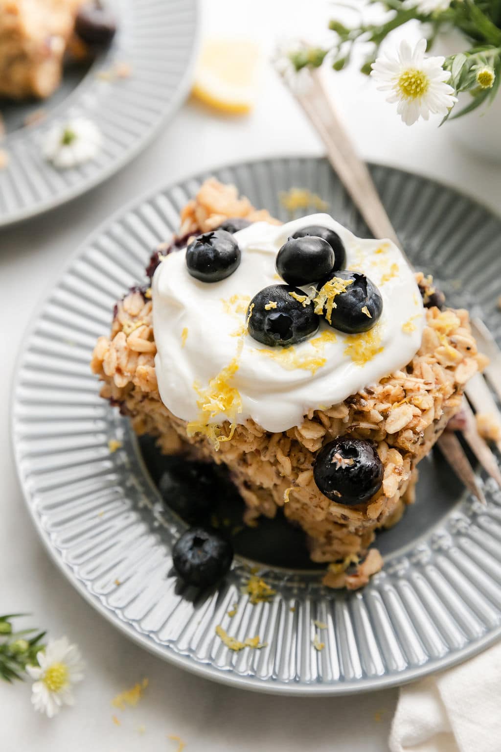 Lemon-Blueberry Oatmeal with Toasted Almonds